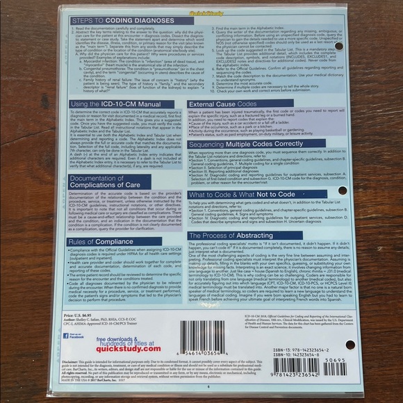 Quick Study Medical Coding ICD-10-CM Reference Guide - Picture 2 of 4